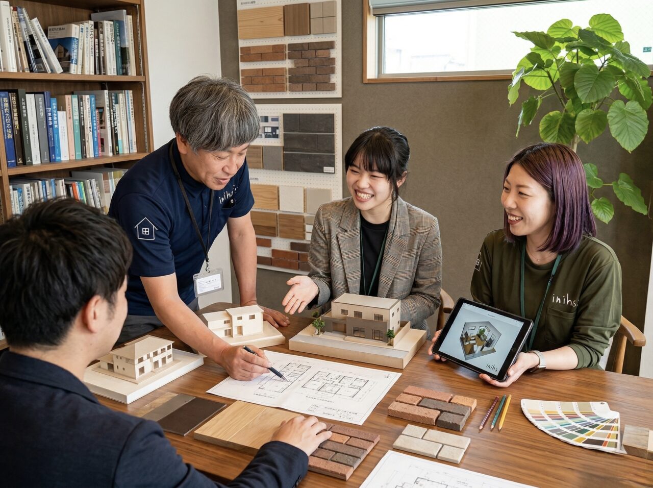 親身になって家づくりの予算相談に乗るスタッフの様子